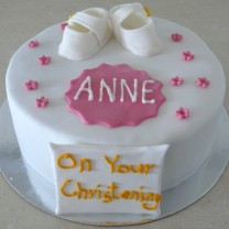Religious Cakes - Christening / Dedication Baby Shoe Cake Girl (D, V)